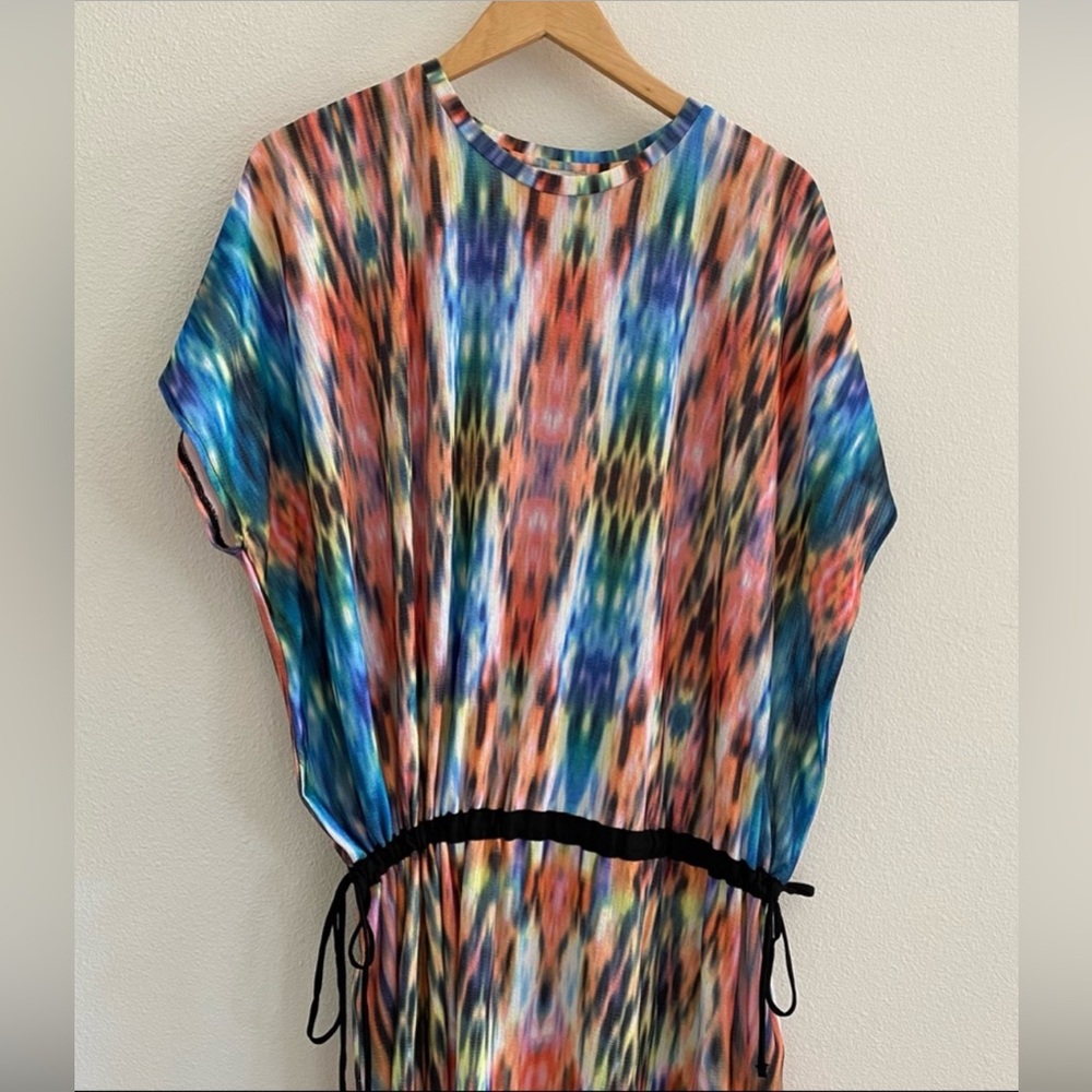 Zara Multi Color Drop Waist Kaftan Tunic Dress Med - image 4